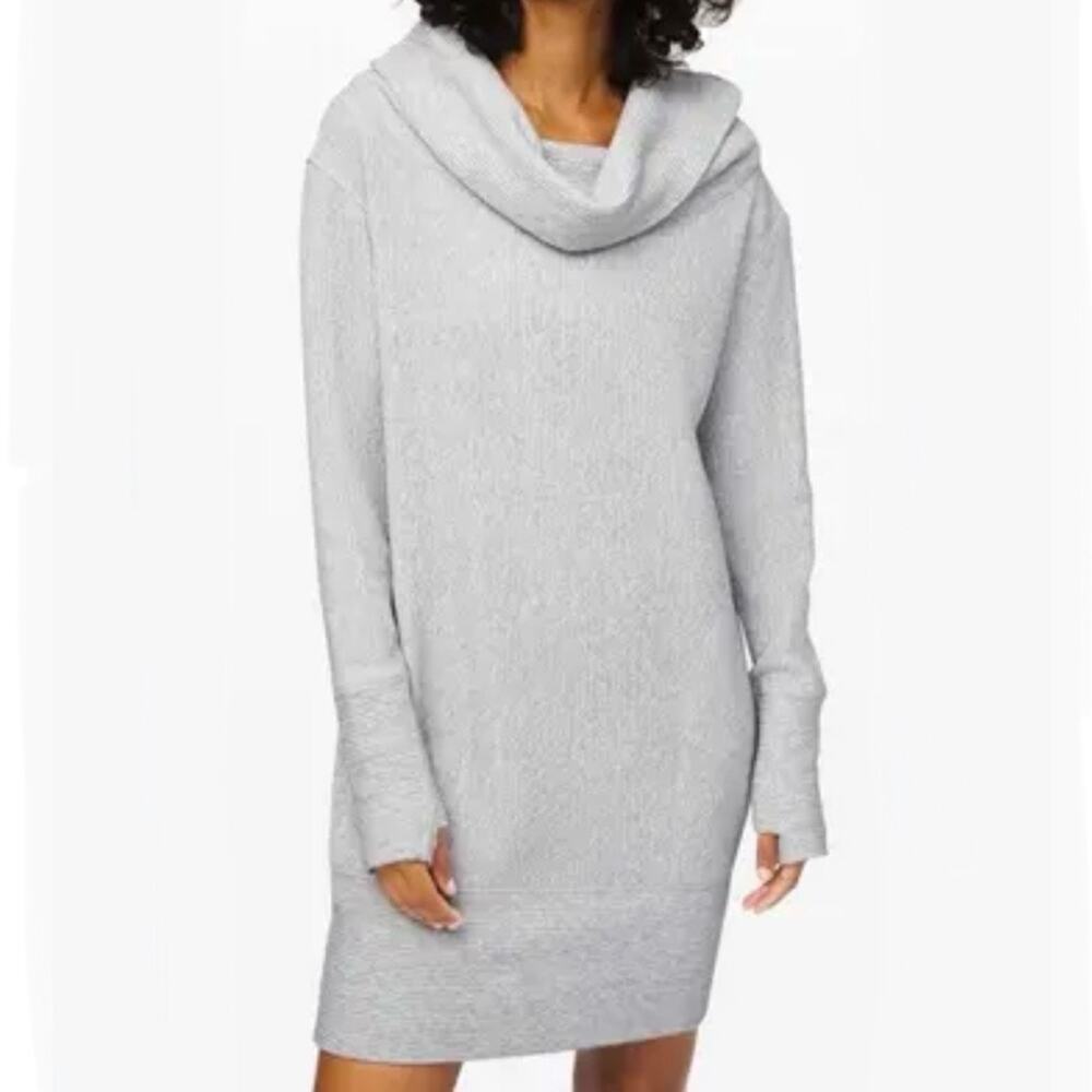 LULULEMON ATHLETICA | 'Along the Way' Cowl Neck Dress Thumb Holes | Size Large